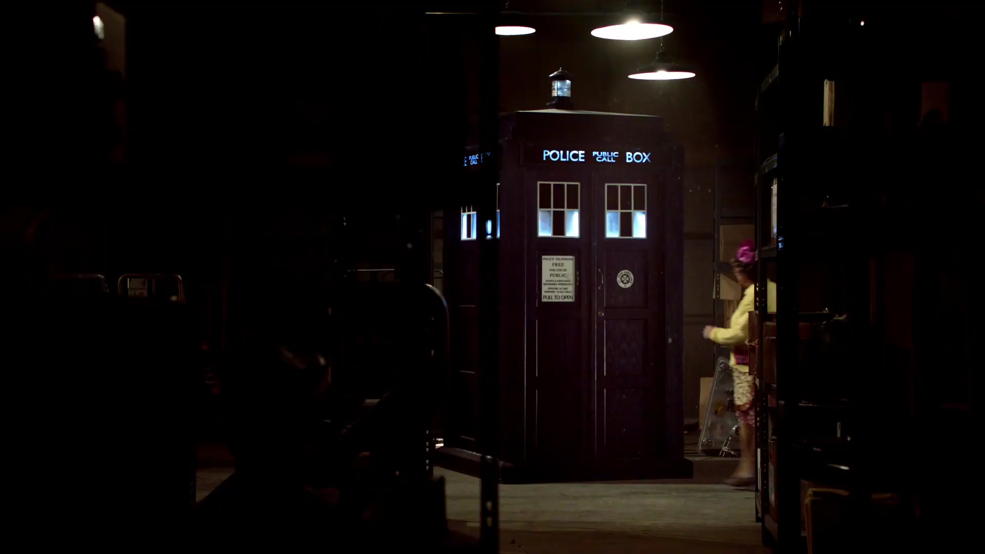 Agnes Brown approaches the TARDIS.