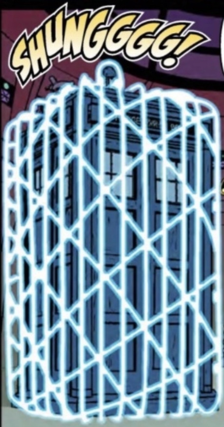 Caught in a forcefield. (COMIC: Liberation of the Daleks [+]Loading...["Liberation of the Daleks (comic story)"])
