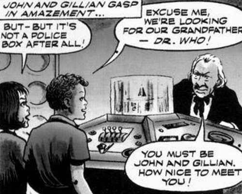 The first appearance of the Doctor in the TARDIS in the medium of comics. (COMIC: The Klepton Parasites [+]Loading...["The Klepton Parasites (comic story)"])