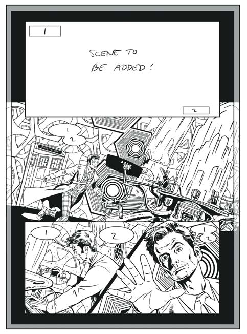 The unfinished first page of Liberation of the Daleks (part one) [+]Loading...{"part":"One","1":"Liberation of the Daleks (comic story)"}.