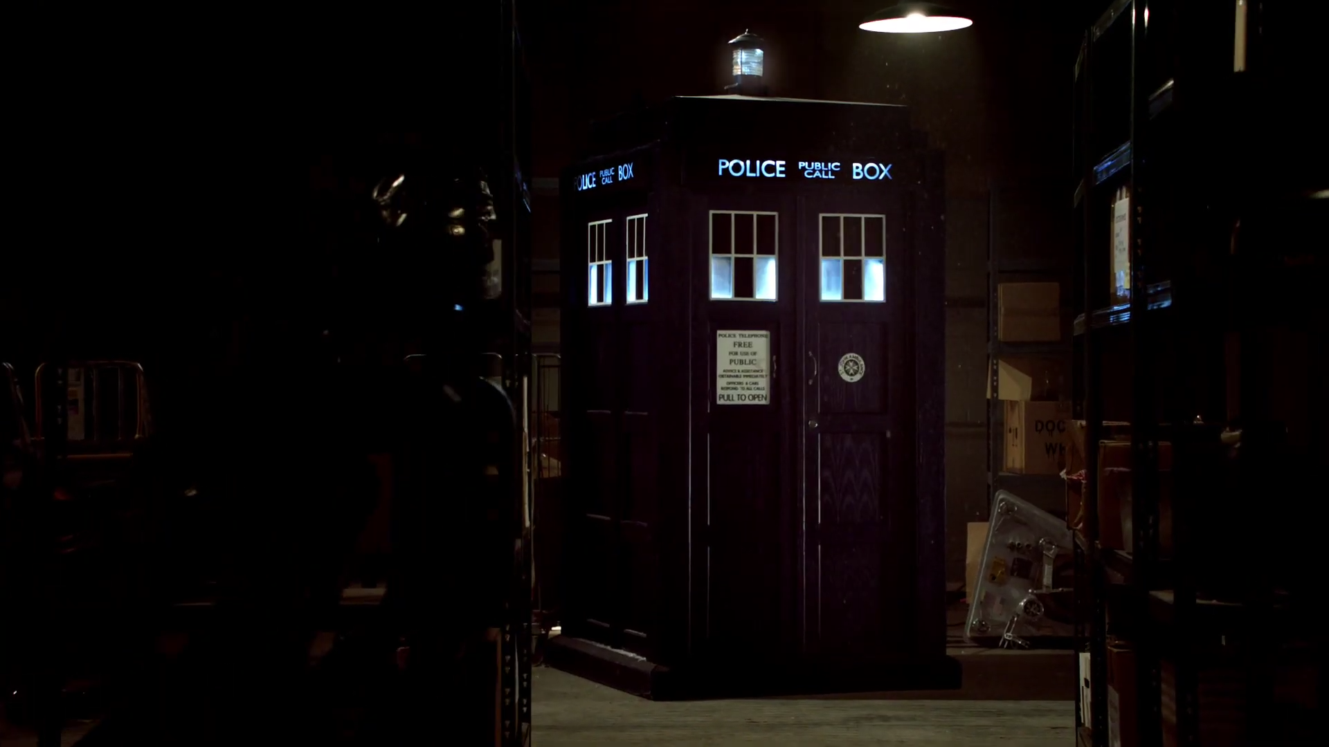 The TARDIS doors close.