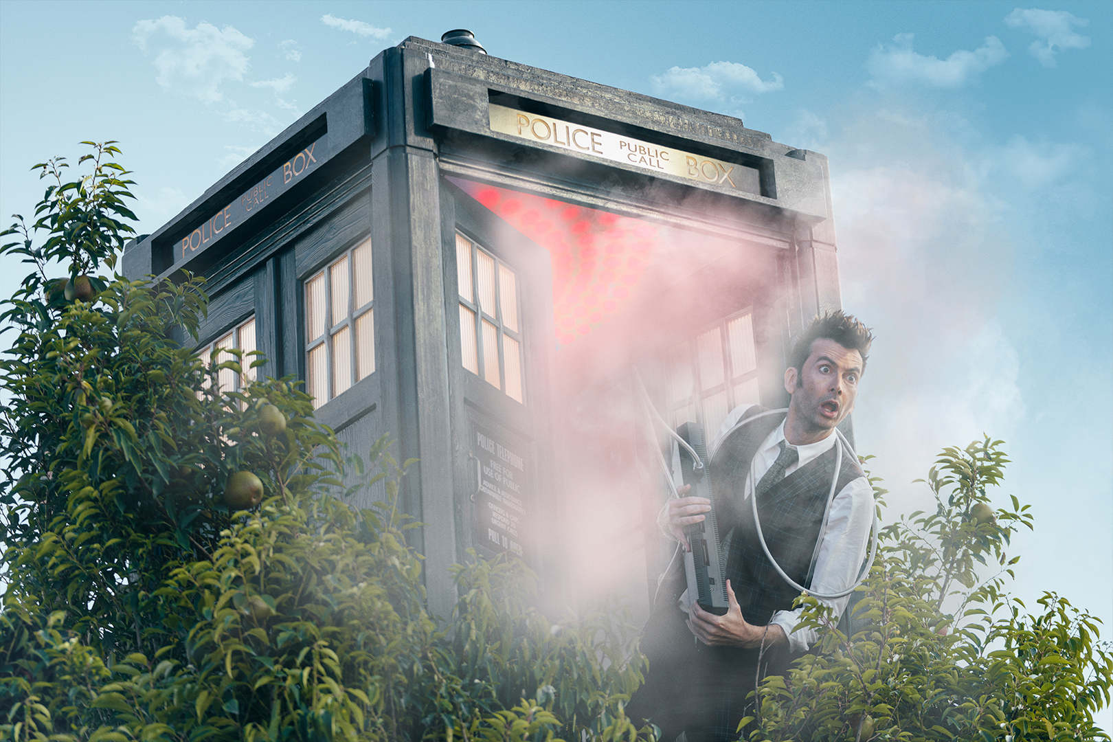 The Fourteenth Doctor exits the TARDIS.