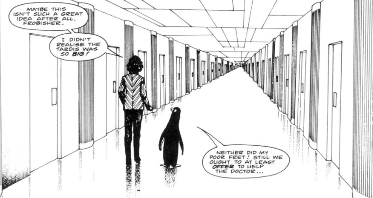 Peri and Frobisher wander the corridors. (COMIC: Changes [+]Loading...["Changes (comic story)"])