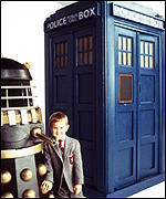 Future Generations [+]Loading...["Future Generations (TV story)"] promo image featuring a boy with the TARDIS and a Dalek.[1]