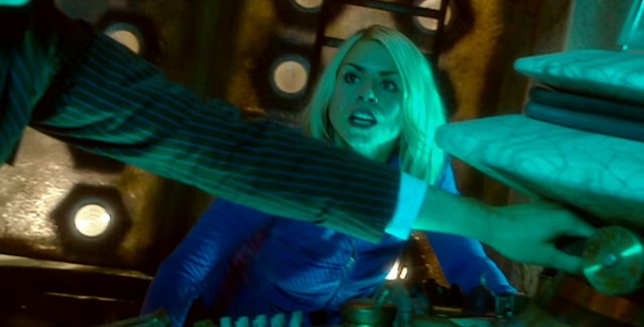 The Tenth Doctor and Rose Tyler in the TARDIS. (TV: Untitled [+]Loading...["Untitled (Disney XD TV story)"])