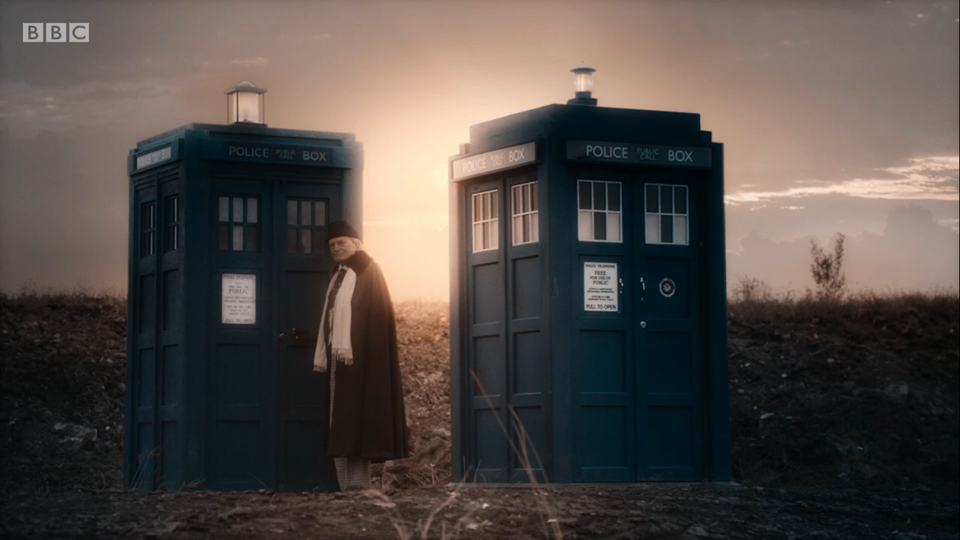 The First Doctor departs his future self. (TV: Twice Upon a Time [+]Loading...["Twice Upon a Time (TV story)"]