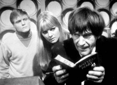 The newly regenerated Second Doctor in the TARDIS. (TV: The Power of the Daleks [+]Loading...["The Power of the Daleks (TV story)"])