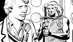 The Doctor and Sir Justin in the TARDIS. (COMIC: The Tides of Time [+]Loading...["The Tides of Time (comic story)"])