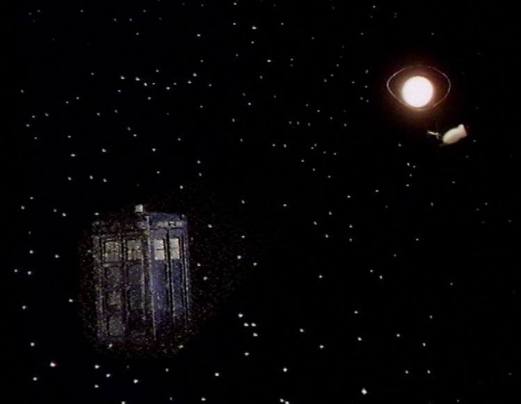The TARDIS stabilises the neutron star. (TV: The Creature from the Pit [+]Loading...["The Creature from the Pit (TV story)"])