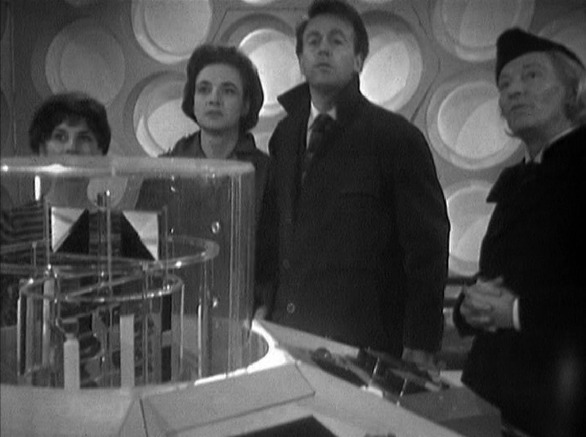 Studying the scanner. (TV: An Unearthly Child [+]Loading...["An Unearthly Child (TV story)"])