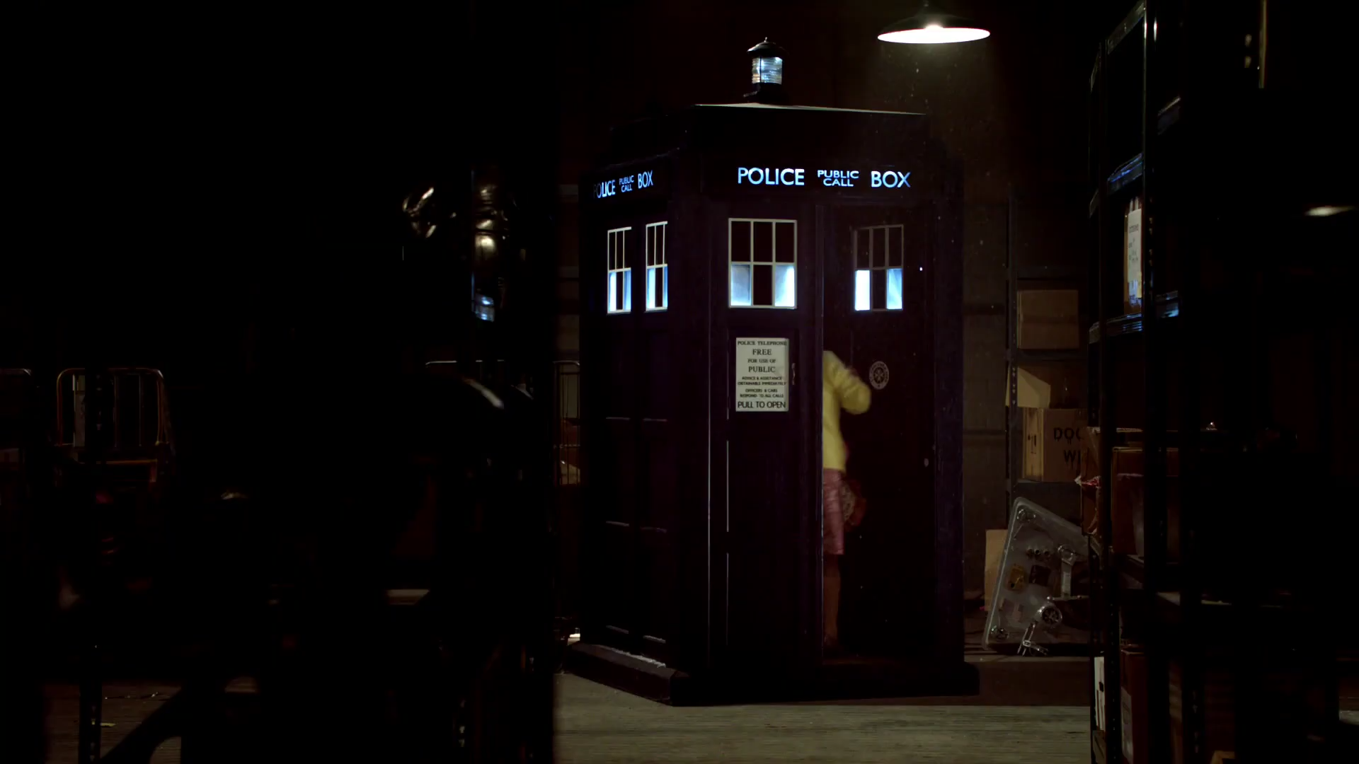 Agnes enters the TARDIS.