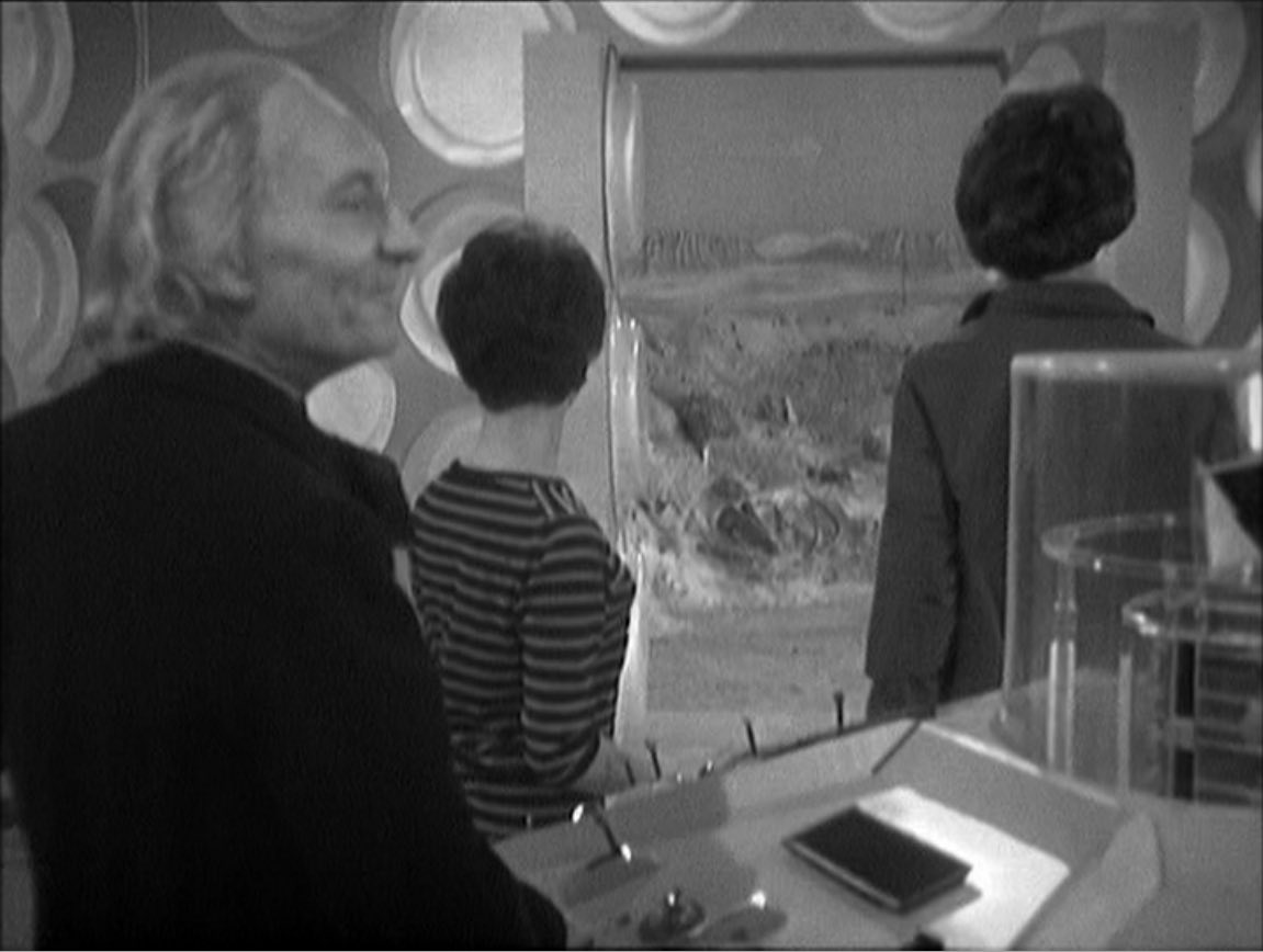 The Doctor opens the doors to prove they have travelled. (TV: An Unearthly Child [+]Loading...["An Unearthly Child (TV story)"])
