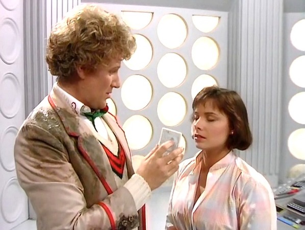 The newly regenerated Sixth Doctor. (TV: The Twin Dilemma [+]Loading...["The Twin Dilemma (TV story)"])