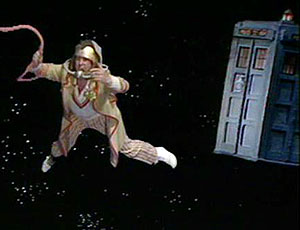 The Doctor tries to reach the TARDIS in space. (TV: Four to Doomsday [+]Loading...["Four to Doomsday (TV story)"])