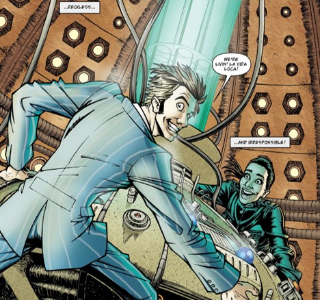 The Doctor and Martha at the console. (COMIC: Agent Provocateur [+]Loading...["Agent Provocateur (comic story)"])