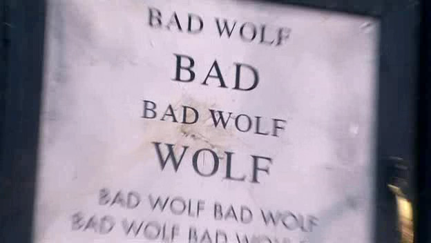 The police box instructions change to Bad Wolf. (TV: Turn Left [+]Loading...["Turn Left (TV story)"])
