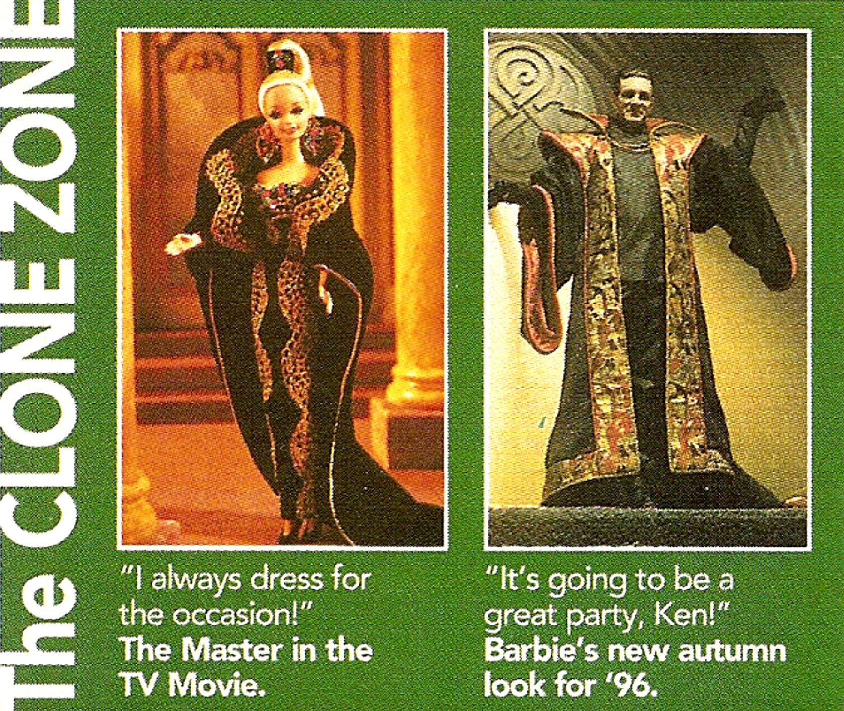 DWM 243 jokingly compares the Bruce Master to the 1995 Midnight Gala Barbie doll.