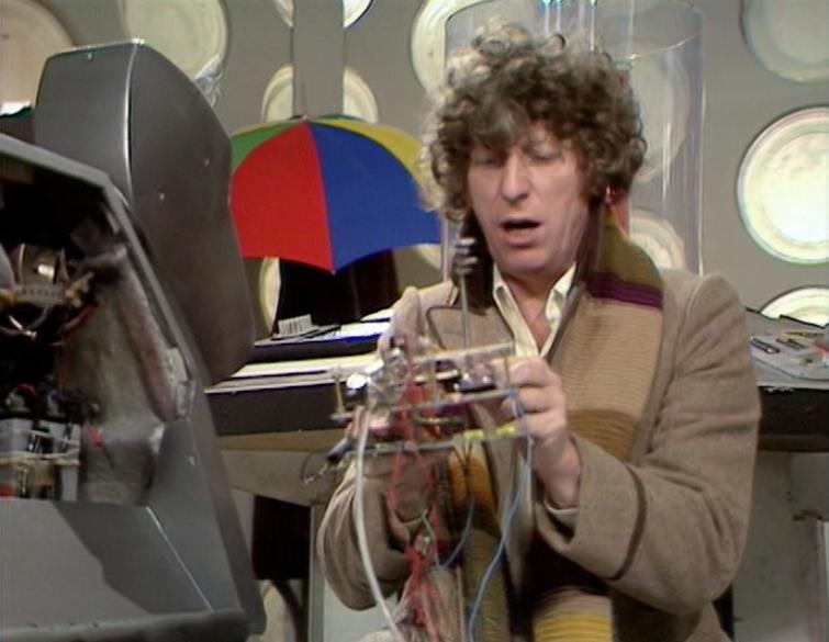 The Doctor works on K9. (TV: Destiny of the Daleks [+]Loading...["Destiny of the Daleks (TV story)"])