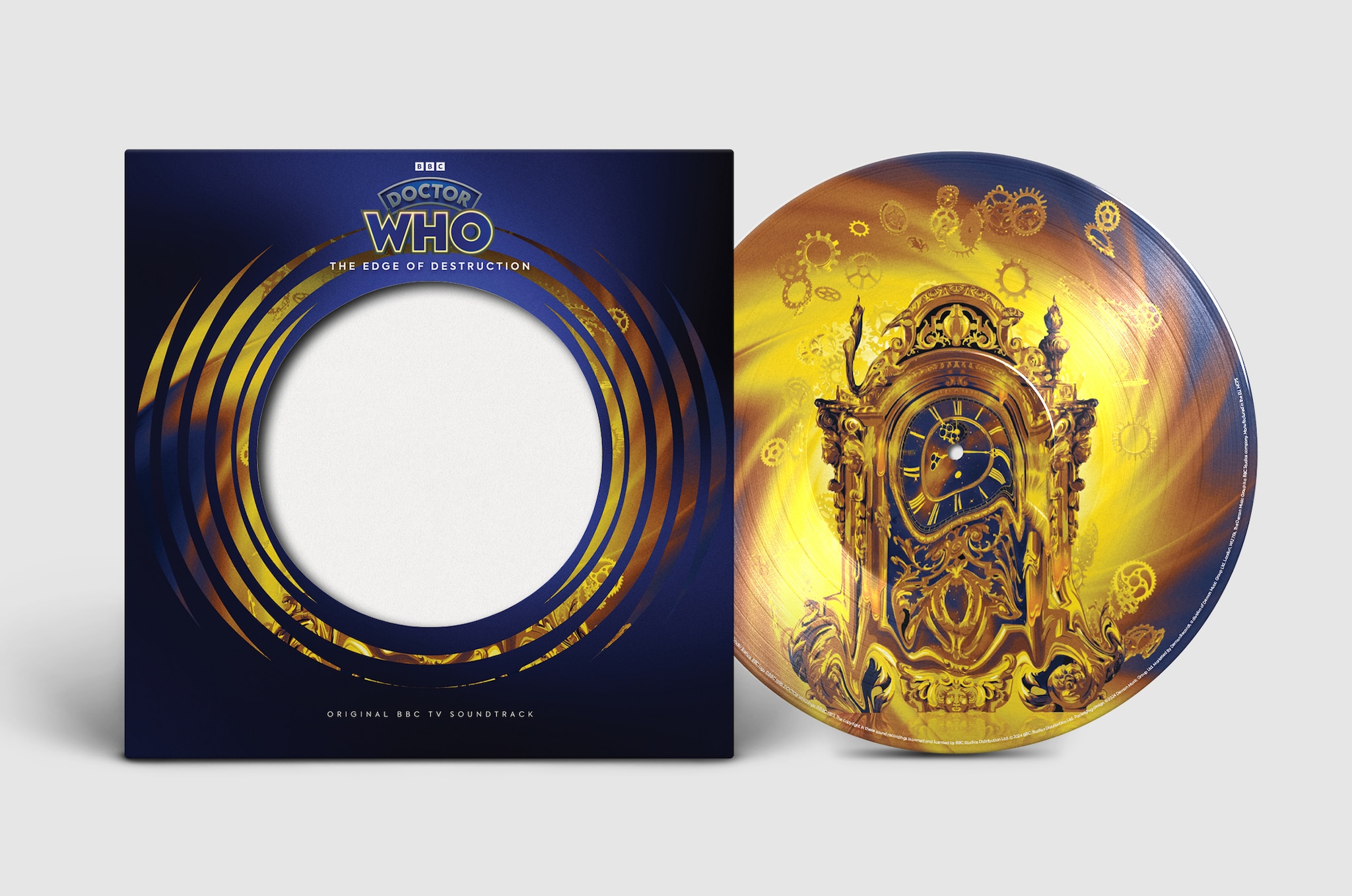Die-cut artwork sleeve and picture disc Side A seperately
