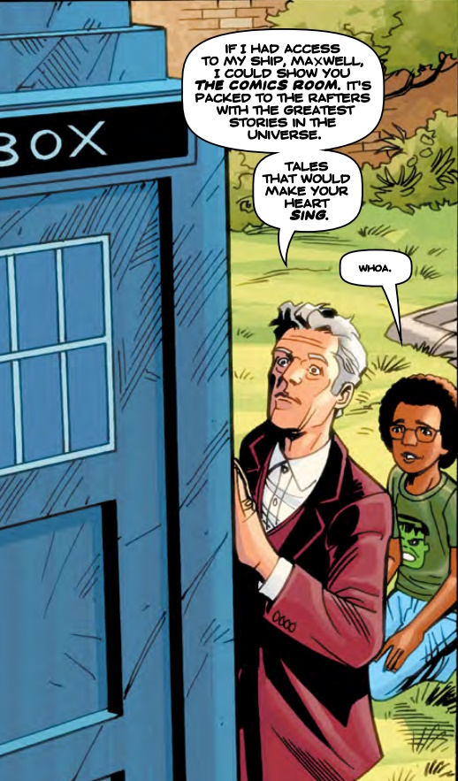 The Doctor misses his comics room. (COMIC: Moving In [+]Loading...["Moving In (comic story)"]