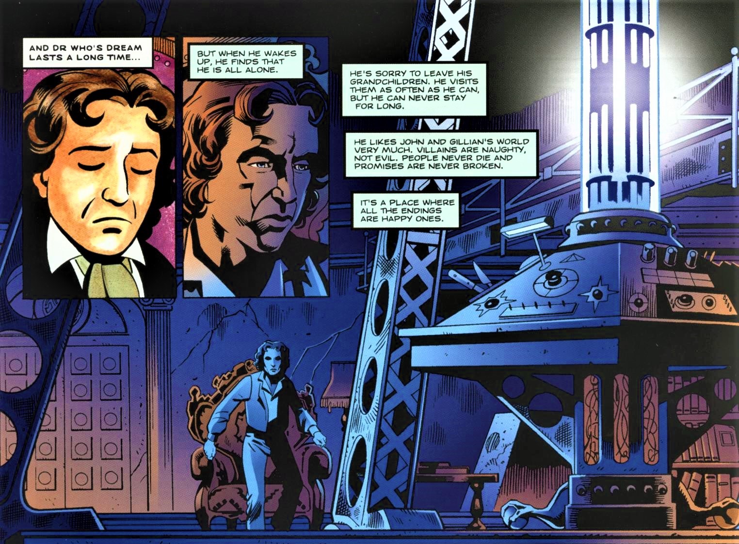 The Doctor wakes up in the real TARDIS. (COMIC: The Land of Happy Endings [+]Loading...["The Land of Happy Endings (comic story)"])