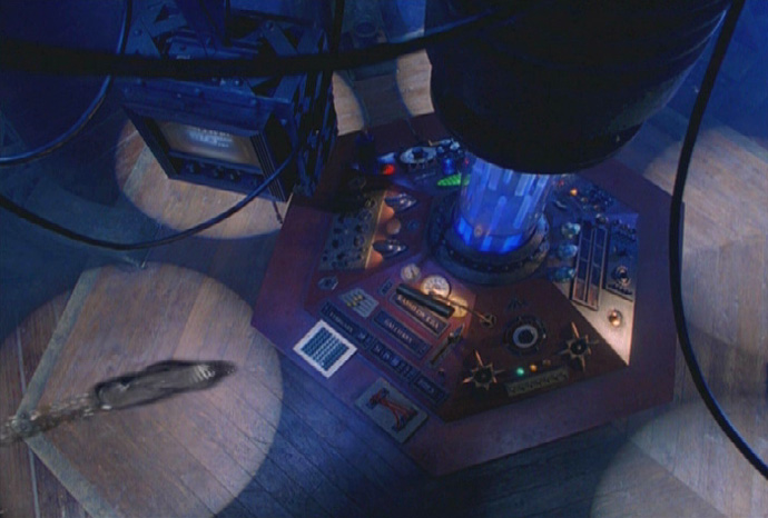 The Master attacks the console. (TV: Doctor Who [+]Loading...["Doctor Who (TV story)"])
