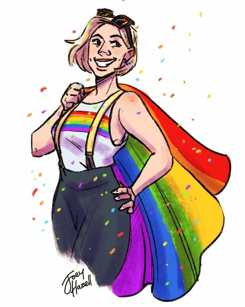 4 June: "Dressed for the occasion! 🏳️‍🌈✨ #FanArtFriday 🖌️ @joeyhazellm5"[14]