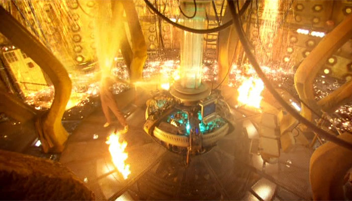 The Tenth Doctor's regeneration destroys the console room. (TV: The End of Time [+]Loading...["The End of Time (TV story)"])