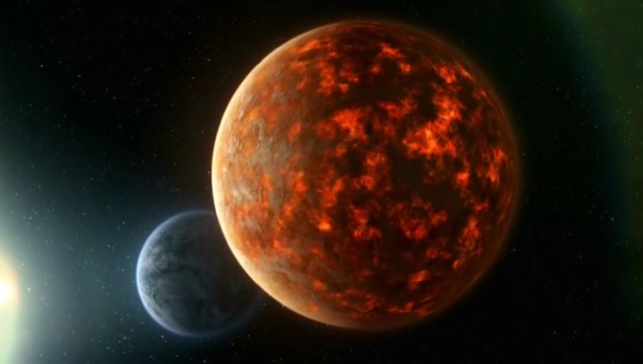 Gallifrey appears above the Earth in an ultimately unsuccessful attempt to break free of the time lock. (TV: The End of Time)