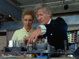 In the morning, as the Doctor finishes the preparations, he and Liz discuss their plan's chances.