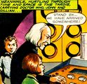 The Doctor studies the TARDIS controls with John and Gillian. (COMIC: Prisoners of the Kleptons [+]Loading...["Prisoners of the Kleptons (comic story)"])