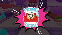 Sticker of a sentient football: "Home Goal".