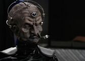 Disturbed that it took action without him, Davros scolds the first Dalek.