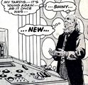 The Doctor and the TARDIS regressed by a space amoeba. (COMIC: Timeslip [+]Loading...["Timeslip (comic story)"]