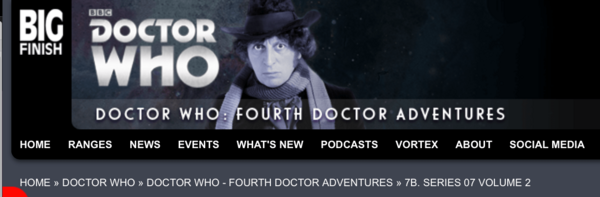 The header graphic still very clearly says "Fourth Doctor Adventures". So does the breadcrumb at the bottom. Even though this is a page containing the a box set thumbnail that adds the "The".