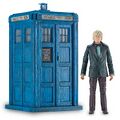 2020 Third Doctor (wearing a bottle-green jacket) and TARDIS as depicted in The Monster of Peladon.