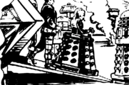 Davros returns to the Dalek City, escorted by the Doctor.