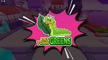 Sticker of a caterpillar eating a leaf: "Eat Your Greens".