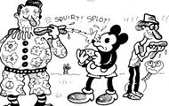 Mickey Mouse with Ronald McDonald and Steven Spielberg in Earth-33⅓. (COMIC: The Incredible Doctor Who History Tour (No. 7.))