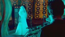 The bride appears in the TARDIS.