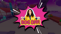 Sticker of Tracy Beaker: "Bog Off!".