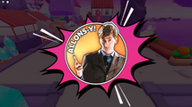 Sticker of the Tenth Doctor: "Allons-y!".