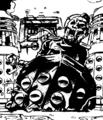 Davros rages impotently as the Doctor's TARDIS departs.