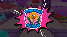 Sticker of lion-faced dandelion: "Fine and Dandy!".