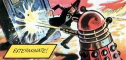 Attacked by an Asymmetrical Dalek on Zaos. (PROSE: Daleks Invade Zaos [+]Loading...["Daleks Invade Zaos (short story)"])