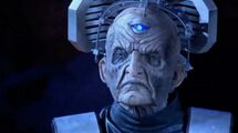 Close-up of Davros facing the camera.