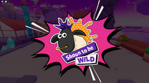 Sticker of Shaun the Sheep: "Shaun to be Wild!".