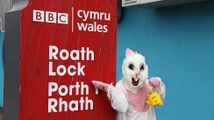 The Easter Bunny at Roath Lock Studios.