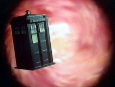 The TARDIS caught in a spiral nebula