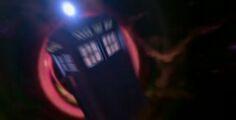 The TARDIS continues flying through the Time Vortex. (Archival footage)